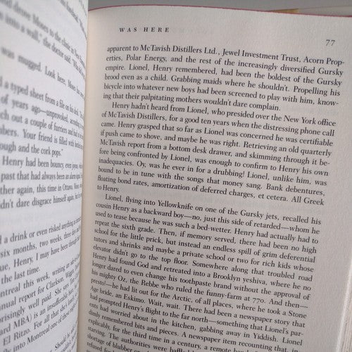 Solomon Gursky Was Here by Mordecai Richler (1990, Hardcover)