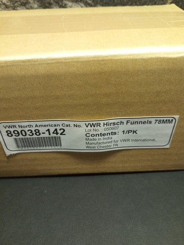 Hirsch Ceramic Funnel 78mm 89038-142 New in Box vwr