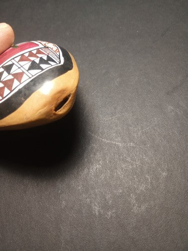 Pisac Cusco Hand Painted Ocarina, 4"Traditional Design Crafted From Clay