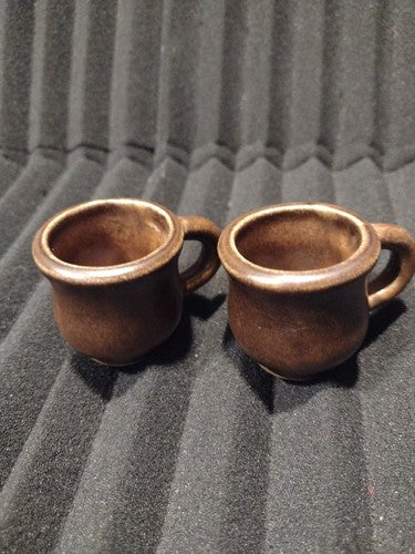 Fischergeist Drinking Cups, Stoneware Germany lot of 2 Vintage