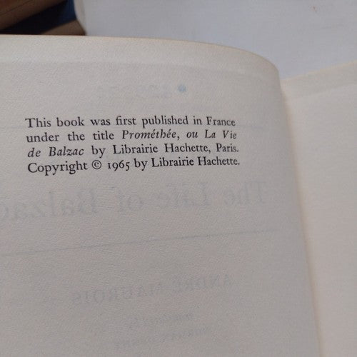 Prometheus The Life of Balzac Andre Maurois Hardcover Dust Jacket First Edition