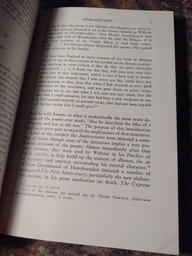John Donne: The Anniversaries by Frank Manley -1968 -Hardcover -2nd Printing