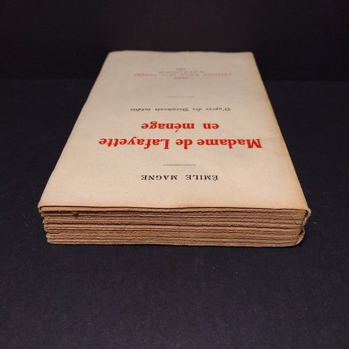 Madame De Lafayette En Menage, Emile Magne -French Paperback -1926 -Ex Libris