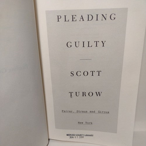 Pleading Guilty by Scott Turow (1993, Hardcover 2nd print