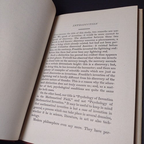 The Psychology of Invention In The Mathematical Field by Jacques Hadamard -1945