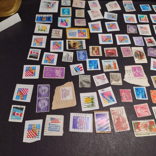 Vintage International Stamp Lot (D1) -Mixed On/Off Paper (Netherlands, US, +)