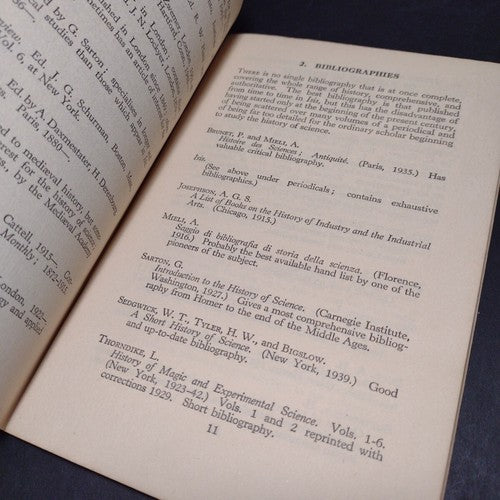 The Early History of Science: A Short Handlist -Paperback 1950 -Scientific Hist.