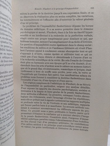 Gustave Flaubert Et Le Principe D'Impassibilité Par Marianne Bonwit - 1950 - PB.