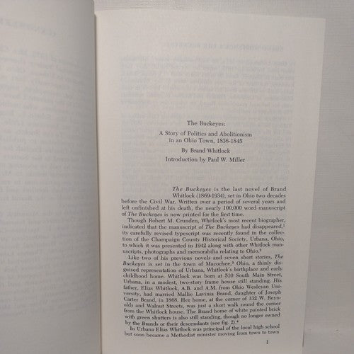 The Buckeyes by Brand Whitlock -1977 -Hardcover no DJ  -Classic American Liter.