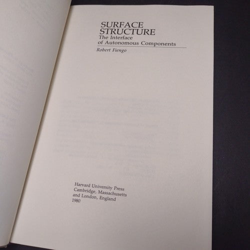Surface Structure by Robert Fiengo -Hardcover -1980 -Vintage Philosophy / Math