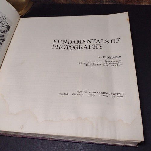 Fundamentals of Photography by C. B. Neblette -Hardcover -1978 -Vintage