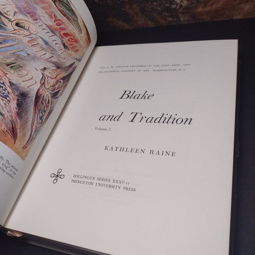 Blake and Tradition Volume 1 by Kathleen Raine -Hardcover W/ DJ -1968 -Ex Libris