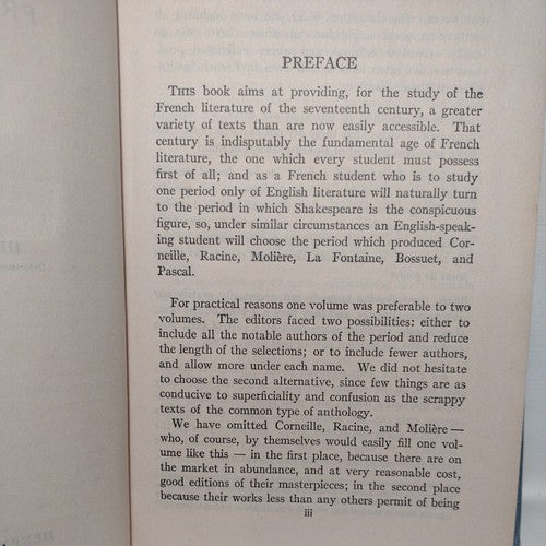 Seventeen Century French Readings by Albert Schinz -1924 -HC no dj -French Lit