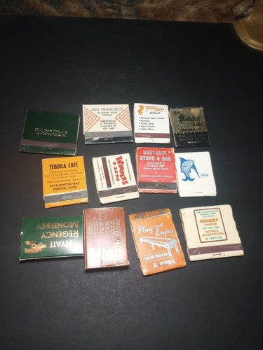 vintage matchbook lot California, Nevada, Virgin Islands, San Francisco