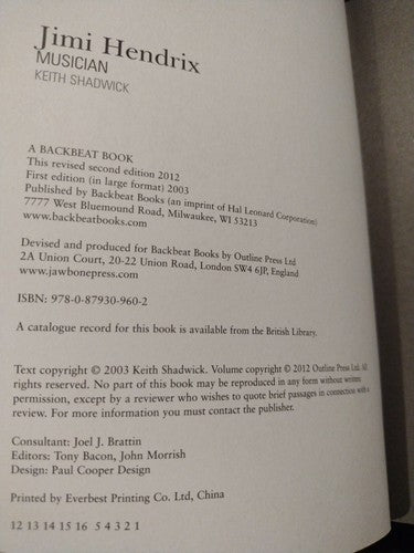 Jimi Hendrix by Keith Shadwick and Hal Leonard Corp. Staff 2012