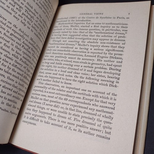 The Psychology of Invention In The Mathematical Field by Jacques Hadamard -1945
