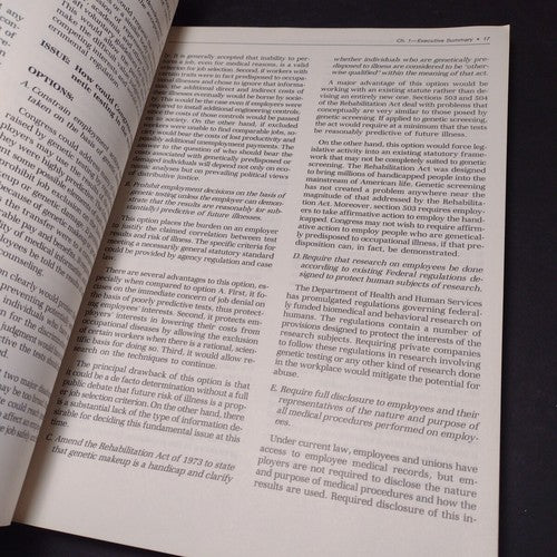 The Role of Genetic Testing in the Prevention of Occupational Disease, 1983 PB