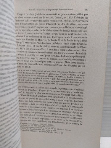 Gustave Flaubert Et Le Principe D'Impassibilité Par Marianne Bonwit - 1950 - PB.