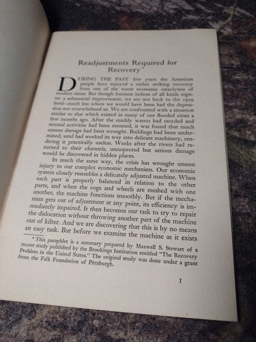 Public Affairs Pamphlets No. 11 1937: Readjustments Required for Recovery
