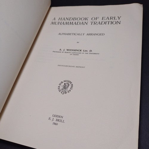 A Handbook of Early Muhammadan Tradition by A. J. Wensinck -Paperback 1960
