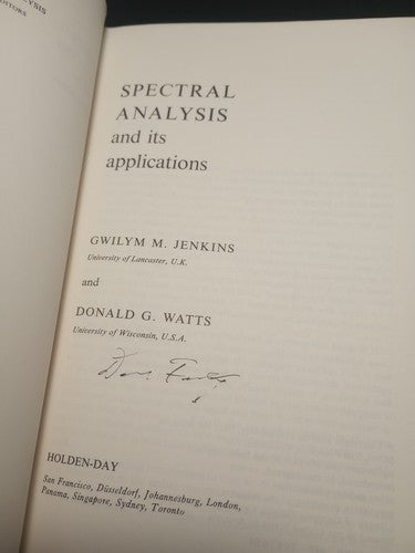 Spectral Analysis and Its Applications By Gwilym M. Jenkins -1969 Hardcover