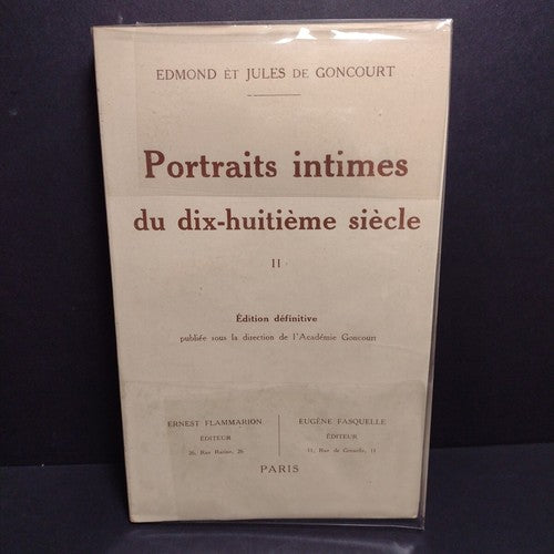 Portraits Intimes Du Dix-Huitieme Siecle II -1923 French Paperback -Definitive