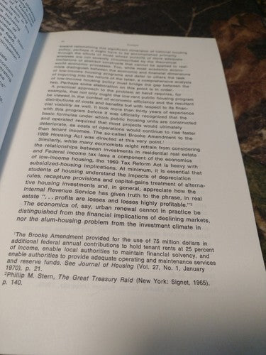 Housing and Economics: The American Dilemma by Michael Stegman -Hardcover 1971