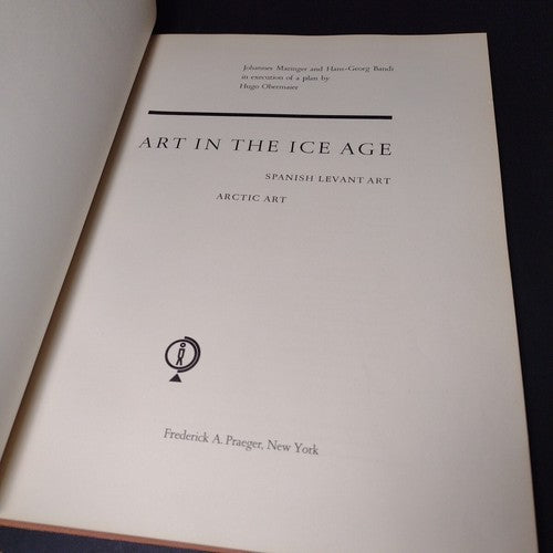 Art in the Ice Age by Johannes Maringer -1953 Hardcover -Prehistoric Art