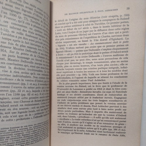 La Chanson De Roland Et La Tradition Épique Des Francs, Ramón Pidal -2nd Ed 1960
