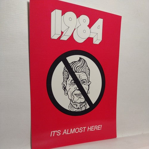 1984 Anti Ronald Reagan Red Postcard It’s Almost Here