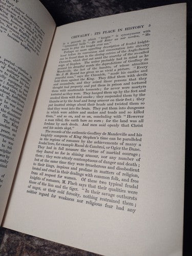 Chivalry: Its Historical Significance and Civilizing Influence Prestage -1928 HC