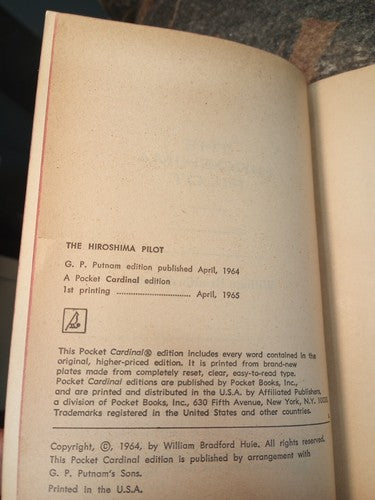 The Hiroshima Pilot by William Bradford Huie (1965, Paperback)
