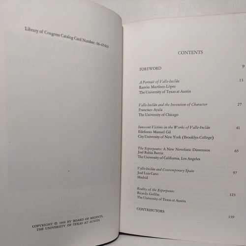 Valle-Inclan: Centennial Studies by Ricardo Gullon- 1968- 1st Ed- HC w/ DJ