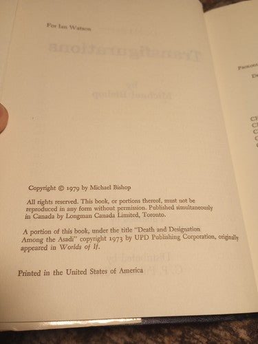 Transfigurations | Michael Bishop  1979  Hardcover BCE