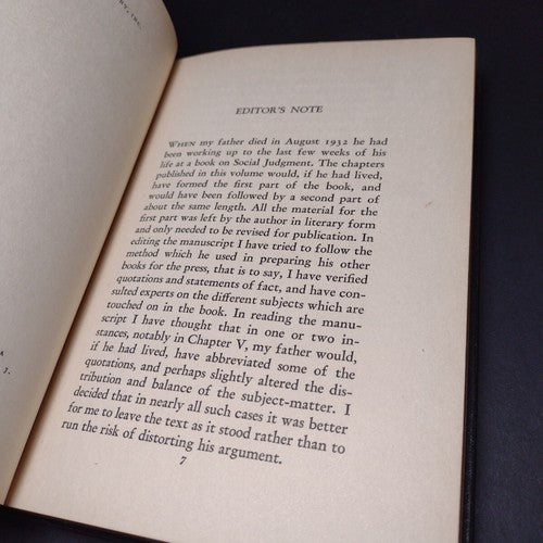 Social Judgment by Graham Wallas -Hardcover -1935 -Vintage Sociology