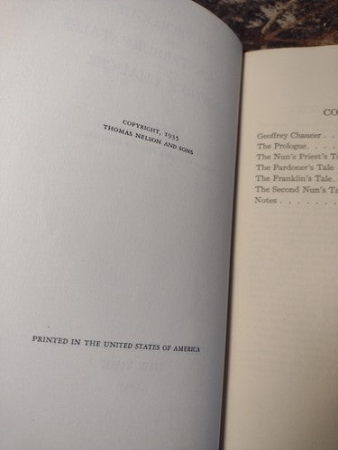 The Prologue and Four Canterbury Tales by Chaucer, Edited by G. Gerould 1935 HC