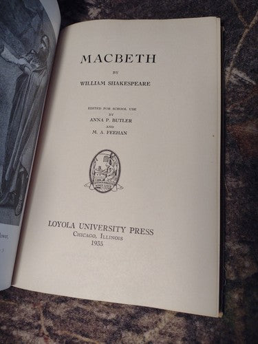 Macbeth by William Shakespeare, Edited by May A. Feehan -1935 -Editor Inscribed