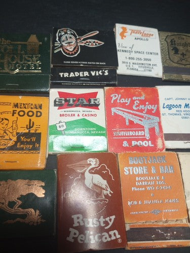 vintage matchbook lot California, Nevada, Virgin Islands, San Francisco