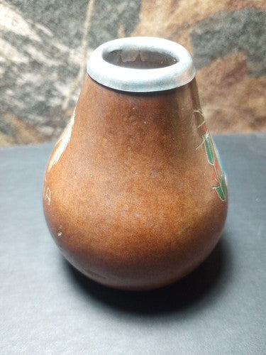 ARGENTINA Yerba Mate Art Dried Tea Cup  Gourd  Carved Handmade 1990’s 3 5/8”