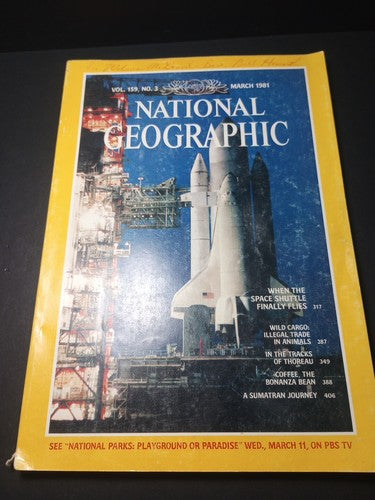 Vintage March 1981 National Geographic Magazine Signed Space Shuttle