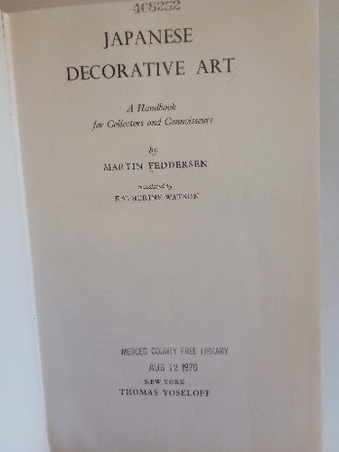 Martin Feddersen / Japanese Decorative Art First American Edition 1962