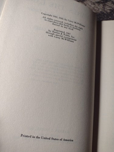 Ill Fares the Land by Carey McWilliams -1967 -Reprint -Hardcover -Literature