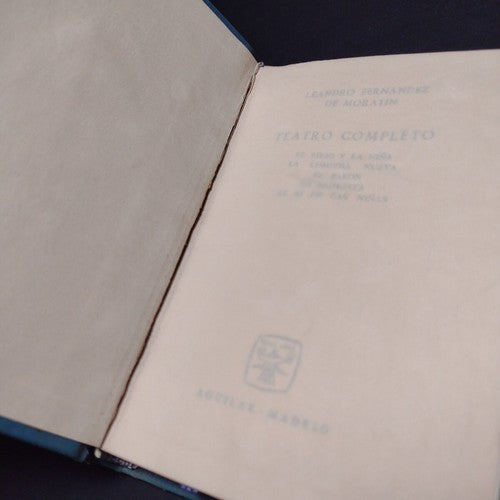 Teatro Completo Por Leandro F. De Moratin -Hardcover -3rd Edition -1963