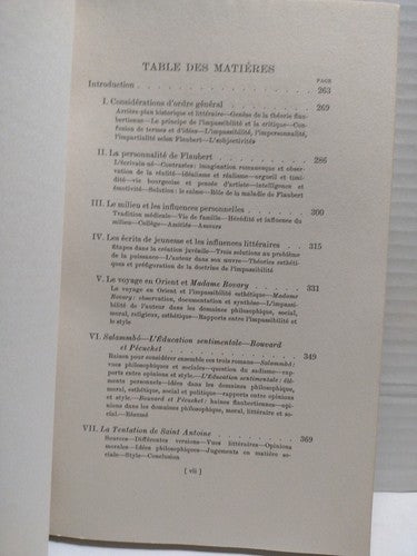 Gustave Flaubert Et Le Principe D'Impassibilité Par Marianne Bonwit - 1950 - PB.