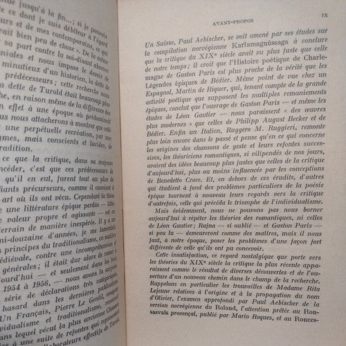 La Chanson De Roland Et La Tradition Épique Des Francs, Ramón Pidal -2nd Ed 1960