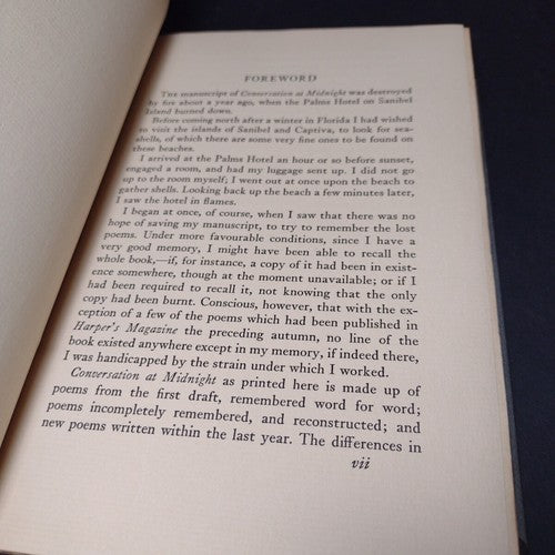 Conversation At Midnight by Edna Millay -Hardcover -1st Edition -1937 Vintage