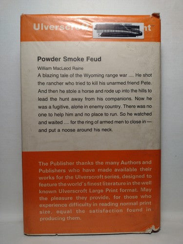 Ulverscroft Large Print: Powder Smoke Feud By William MacLeod Raine -1978 -HC