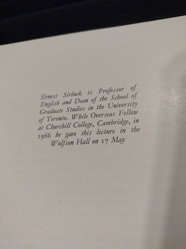 Paradise Lost: A Deliberate Epic, Ernest Sirluck  (1967) Cambridge