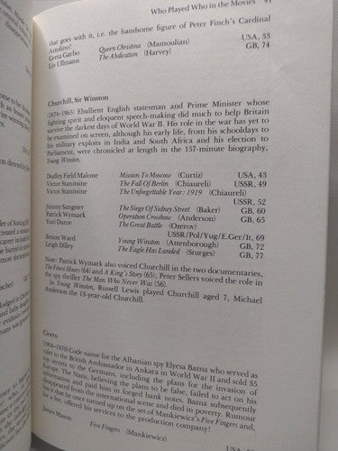 Who Played Who in Movies by Roy Pickard -1981 -HCwDJ -ExLibrary -Illustrated