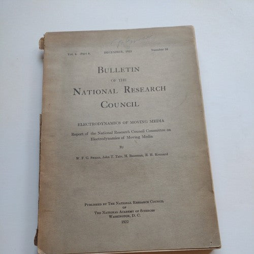 Bulletin Of The National Research Council, 1922 electrodynamics in moving media